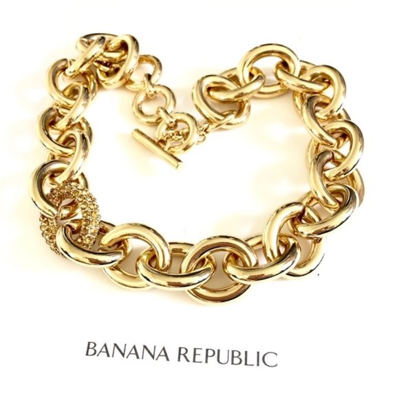 Banana Republic | Jewelry | Nwt Banana Republic Crystal Paved Chunky ...